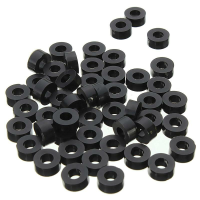 Suleve 200 stuks plat Nylon wasmachine zwart ronde afstandsring afstandhouder bevestigingsmiddel 7 * 4 * L.