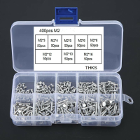 Suleve 400Pcs M2 M2.5 Platkop massief aluminium klinknagels assortiment kit