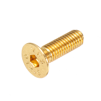 Suleve™ M3AH1 10Pcs M3*10 Countersunk Head Hex Socket Screws Steel Alloy Titanium Plating Gold