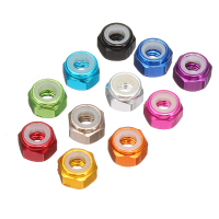 Suleve™ M3AN1 10Pcs M3 Self locking Nylon Nut Aluminum Alloy Multi color