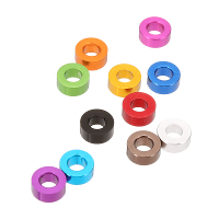 Suleve™ M3AN3 10Pcs M3 Thickening Flat Grommet Gasket Washer Spacer Multi color Aluminum alloy