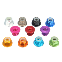 Suleve™ M3AN7 10Pcs M3 Flange Nylon Nut Self locking Nut Multi color Aluminum Alloy