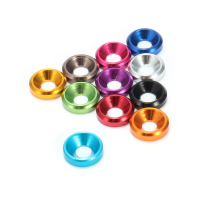 Suleve™ M3an8 5pcs M3 Aluminum Alloy Cone Cup Head Screw Gasket Countersunk Washer