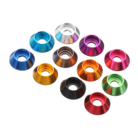 Suleve ™ M5AN2 10st M5 Cup Kop Zeskantschroef Pakking Ringmoeren Aluminiumlegering Veelkleurig