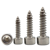 Suleve M5SH9 50 stuks M5 304 roestvrij staal zeskant dop cilinderkop zelftappende schroef houtschroeven luidsprekerschro