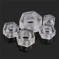 Suleve ™ MXHN1 50st Transparant Acrylmoeren Zeskant Kunststof Moer Sluitring Zeshoekig Slotmoeren M2 M3 M4 M5
