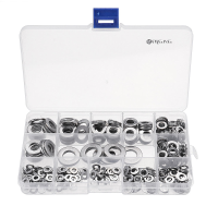 Suleve ™ MXSW1 395 delige roestvrijstalen vorm A platte ringassortimentenset M4/M5/M6/M8/M10/M12