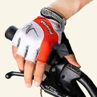 Summer Cycling Half Finger Gloves Mountain Bike Gloves Red