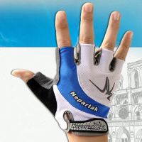 Summer Half Finger Blue Bicycle Mountain Bike Riding Gloves