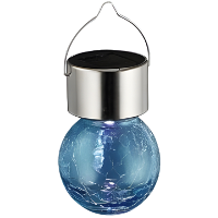 Sunnydays Solar sfeer hanglamp   tuin   lampenbol   blauw   glas   9 cm