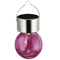 Sunnydays Solar sfeer hanglamp   tuin   lampenbol   roze   glas   9 cm