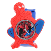 Super Hero Spider Man Silicon Slap Blue Strap Children Quartz Watch