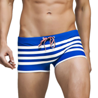 Superbody Mens Beach Swimming Casual Striped Printing Shorts Low Waist Sexy Summer Fashion Boxers