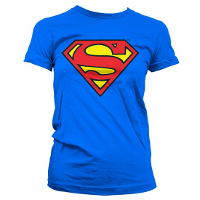 Superman dames verkleed T shirt   blauw   korte mouwen   DC Comics