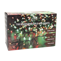 Feestverlichting lichtsnoer rood/groen/goud 700 lampjes 1400 cm lichtsnoer met timer en dimmer