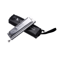 Swan 10 Hold 40 Tone Chromatic Harmonica Sw1040 Silver