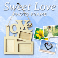 Sweet Love Wooden Photo Frame White Base Diy Picture