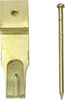 SWG Wandhaken met stalen naald set gr. 0/1/2, Vermessingd Staal vermessingd 6 stuks