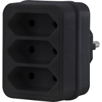Sygonix SY 4673754 Stopcontactsplitter Zwart