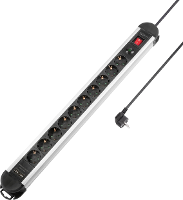 Sygonix SY 4755858 Overspanningsveilige stekkerdoos Zilver, Zwart Randaarde stekker 1 stuk(s)
