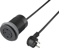 Sygonix SY 4780160 Stopcontact (onderbouw) Met USB, Aanraakbeveiliging, Met USB C Zwart