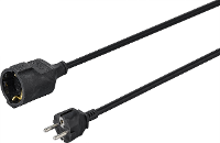 Sygonix SY 4872632 Stroom Verlengkabel 16 A Zwart 3.00 M H05VV F 3G 1,5 mm²