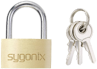 Sygonix SY 5045288 Hangslot 29.8 Mm Verschillend sluitend Goud geel Sleutelslot