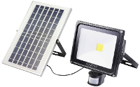 Sygonix SY 5461112 Spot op zonne energie met bewegingsmelder 50 W Neutraalwit Zwart