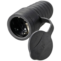 Sygonix SY 5806882 Koppeling met randaarde Rubber 250 V/AC Zwart IP44