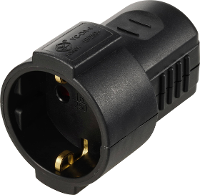 Sygonix SY 6629384 Koppeling met randaarde Polypropyleen (PP) 250 V/AC Zwart