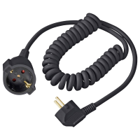 Sygonix SY 7279266 Stroom Verlengkabel 16 A Zwart 2.50 M H05VV F 3G 1,5 mm² Spiraalkabel
