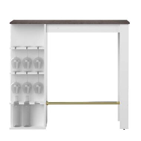 Symbiosis bartafel Farso   wit/ betonkleur   103x115x50 cm