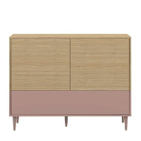 Symbiosis dressoir Esby   eikenkleur/oudroze   95,3x120x40 cm   Leen Bakker