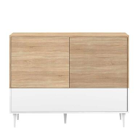 Symbiosis dressoir Esby   eikenkleur/wit   95,3x120x40 cm   Leen Bakker