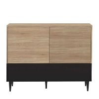 Symbiosis dressoir Esby   eikenkleur/zwart   95,3x120x40 cm   Leen Bakker