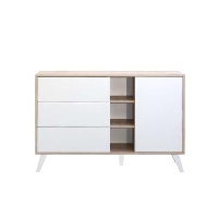 Symbiosis dressoir Heidal   eikenkleur/wit   79,4x120x40 cm   Leen Bakker