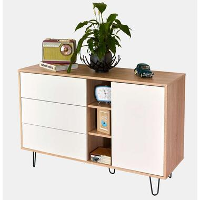 Symbiosis dressoir Lardal   eikenkleur/wit   80x120x40 cm   Leen Bakker