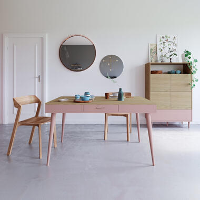 Symbiosis eetkamertafel Esby   eikenkleur/oudroze   75,6x134x85 cm