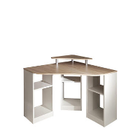 Symbiosis hoekbureau Vihalsen   wit/eikenkleur   81,8x94x94 cm   Leen Bakker