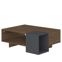 Symbiosis salontafel Kube   walnootkleur/grijs   34x89x67 cm