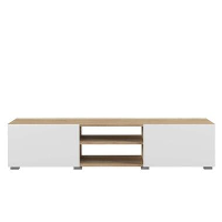 Symbiosis tv meubel Borhaug 2 deuren   eikenkleur/wit   31x140x42 cm   Leen Bakker