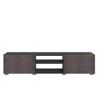 Symbiosis tv meubel Borhaug 2 deuren   zwart/betonkleur   31x140x42 cm   Leen Bakker