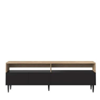 Symbiosis tv meubel Esby   eikenkleur/zwart   60,6x180x40 cm   Leen Bakker