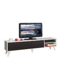 Symbiosis TV meubel Heidal   wit/zwart   43,2x165x40 cm   Leen Bakker