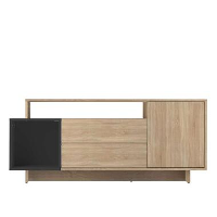 Symbiosis TV meubel Kube   eikenkleur/zwart   59,3x139,1x33 cm   Leen Bakker