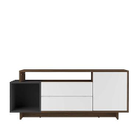 Symbiosis TV meubel Kube   walnootkleur/grijs   59,3x139,1x33 cm   Leen Bakker