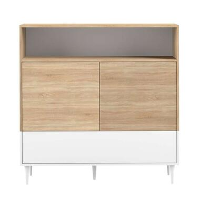 Symbiosis wandkast Esby   eikenkleur/wit   121,3x120x40 cm   Leen Bakker