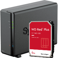 Synology DiskStation DS124 incl. 1X WD Red Plus 4 TB harde schijf nas