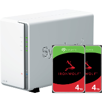 Synology DiskStation DS223j incl. 2X Seagate IronWolf 4 TB harde schijf nas