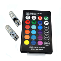 T10 LED 194 168 W5W 5050 SMD RGB Auto Wedge Lamp voor de auto Dome Leeslamp RGB LED lamp met afstandsbediening